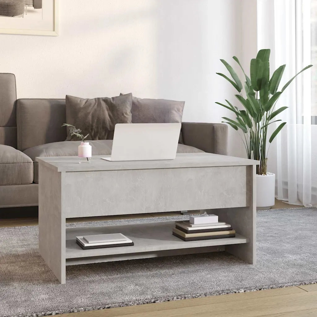 Tavolino da salotto | Tavolino da caff¨¨ | Tavolino da Soggiorno Grigio Cemento 80x50x40cm Legno Multistrato