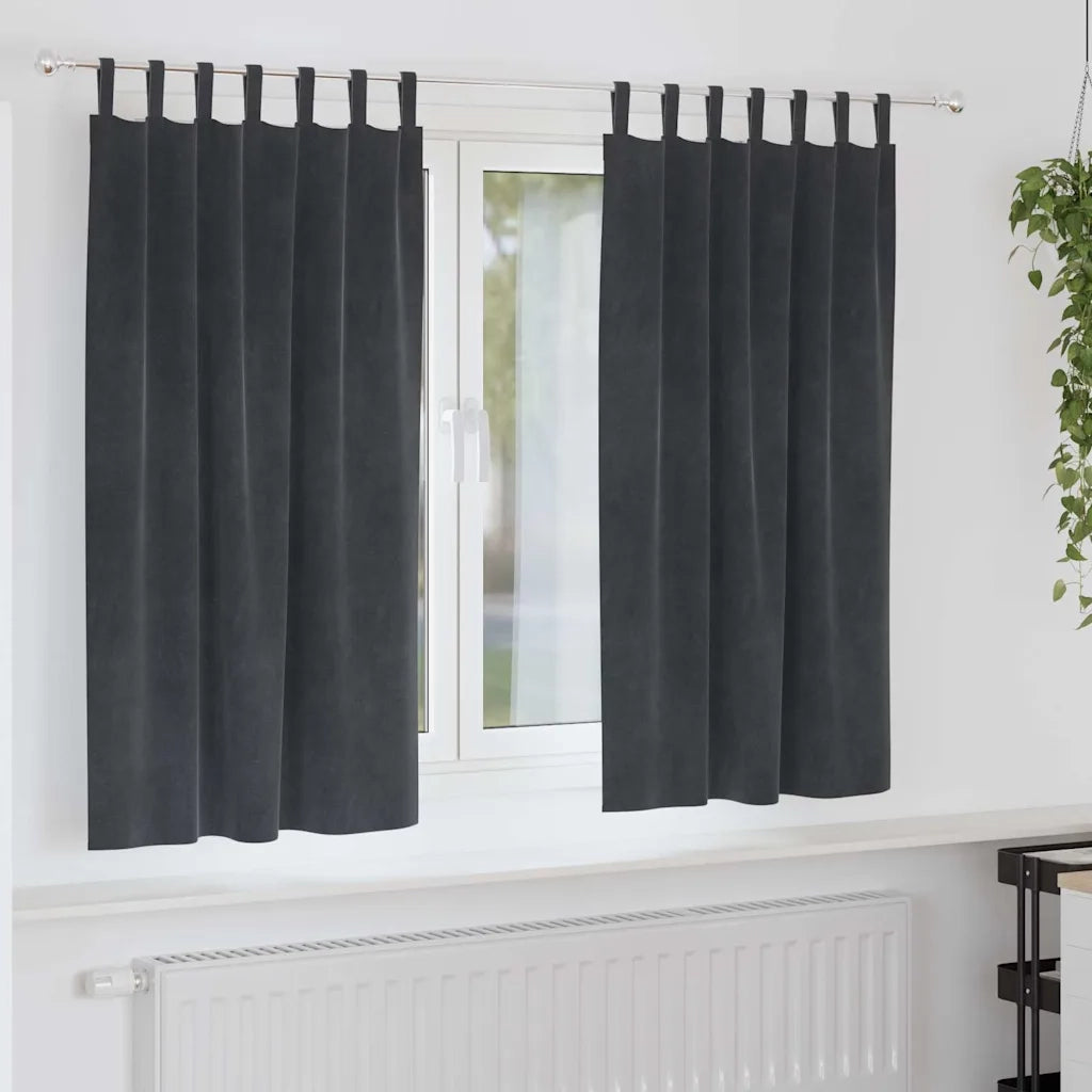 Tende oscuranti 2 pcs Grigio chiaro 140 x 175 cm Velluto 4107264