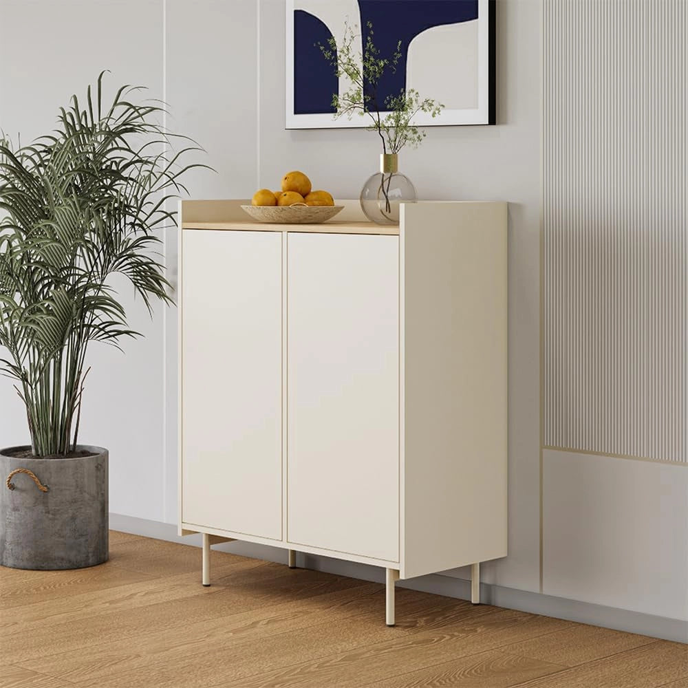 Credenza Velina, Crema, 80 x 103 cm con 6 scomparti, adatto per la conservazione di oggetti domestici