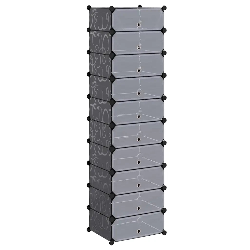 Scarpiera Modulare a 10 Scomparti Nera cod mxl 49601