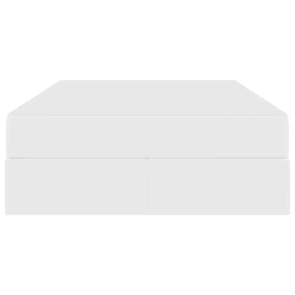 Letto con contenitore e materasso 2 pcs Bianco Pelle 3399605