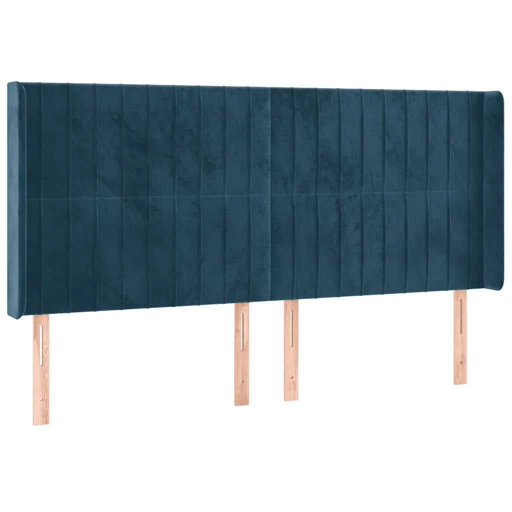 Letto a Molle con Materasso e LED Blu Scuro 200x200 cm