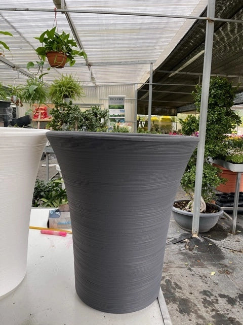 Vaso tondo in resina "Mimosa" con altezza di cm 50 ELBI Colori: Antracite