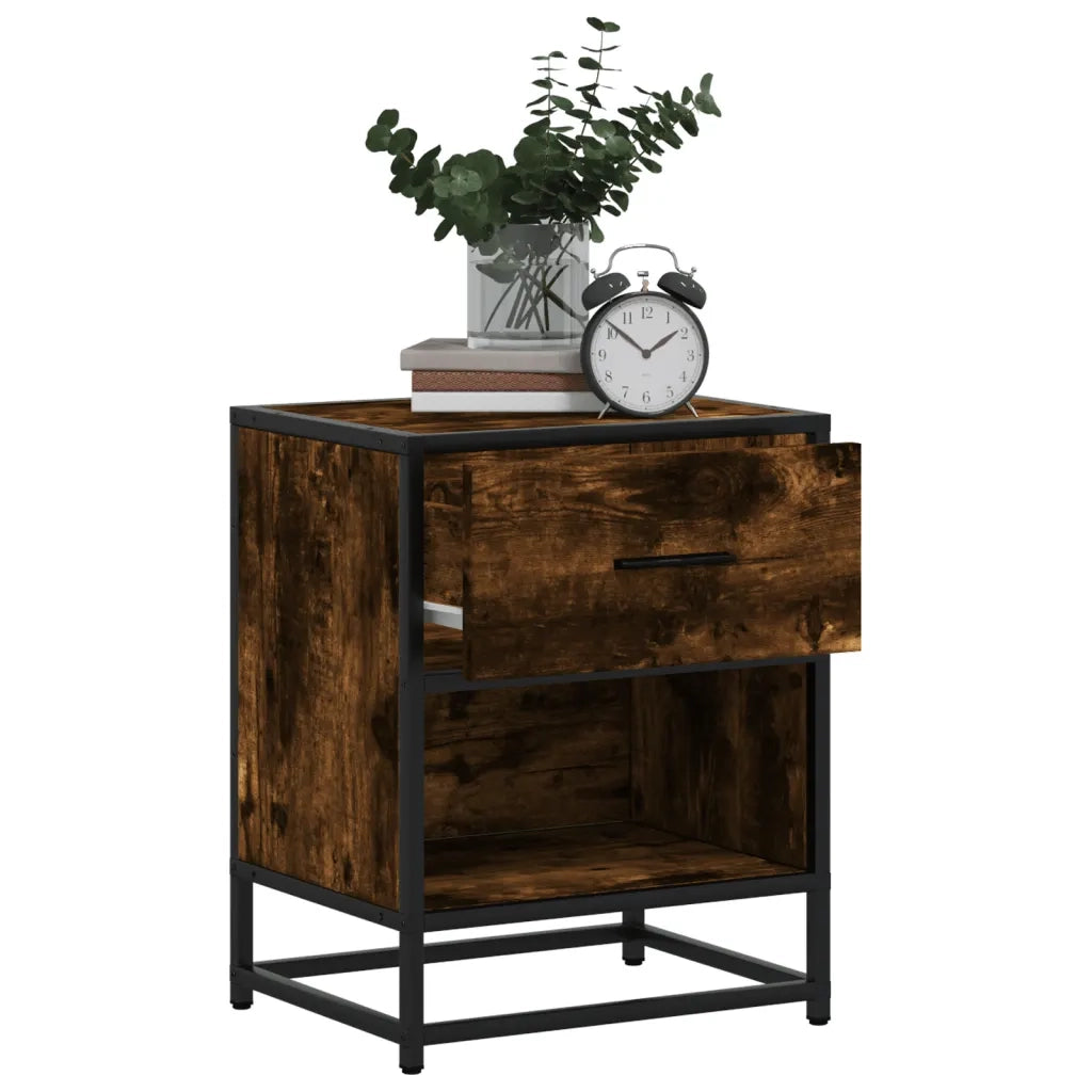 Comodino Rovere Fumo 40x31x50 cm in Truciolato 848688