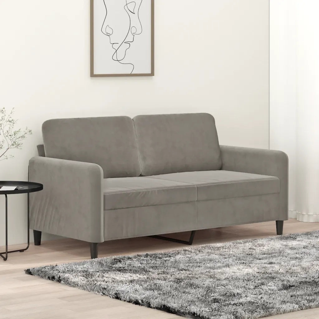 Divano a 2 Posti Grigio Chiaro 140 cm in Velluto 349043