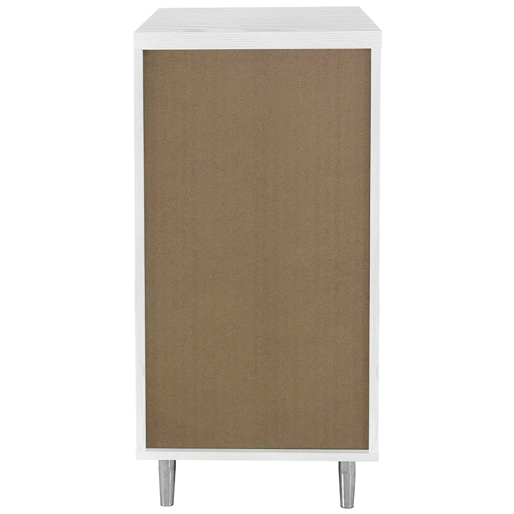 Cassettiera per Cucina Mobile Design Boiserie 4 Cassetti Legno Bianco Frassinato