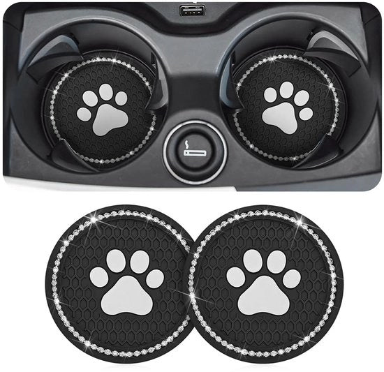 Onderzetti universali 2 pezzi - Autoalloggiamento - Strass cristallino - Diametro 7 cm - Compatibile con tutti i modelli - Sospensioni per auto