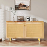 MADIA a 2 ante 120x40x63 cm Naturale in MDF e rattan