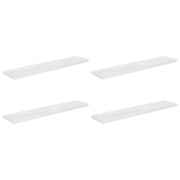 4 pz Scaffali a Parete | Ripiano a parete | Mensole a Parete Bianco Lucido 120x23,5x3,8 cm in MDF