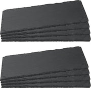 8 piastre rettangolari per servizio - piastre da servire - 35 x 12 cm - servizio da buffet - nero