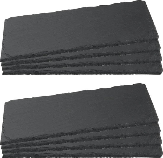 8 piastre rettangolari per servizio - piastre da servire - 35 x 12 cm - servizio da buffet - nero