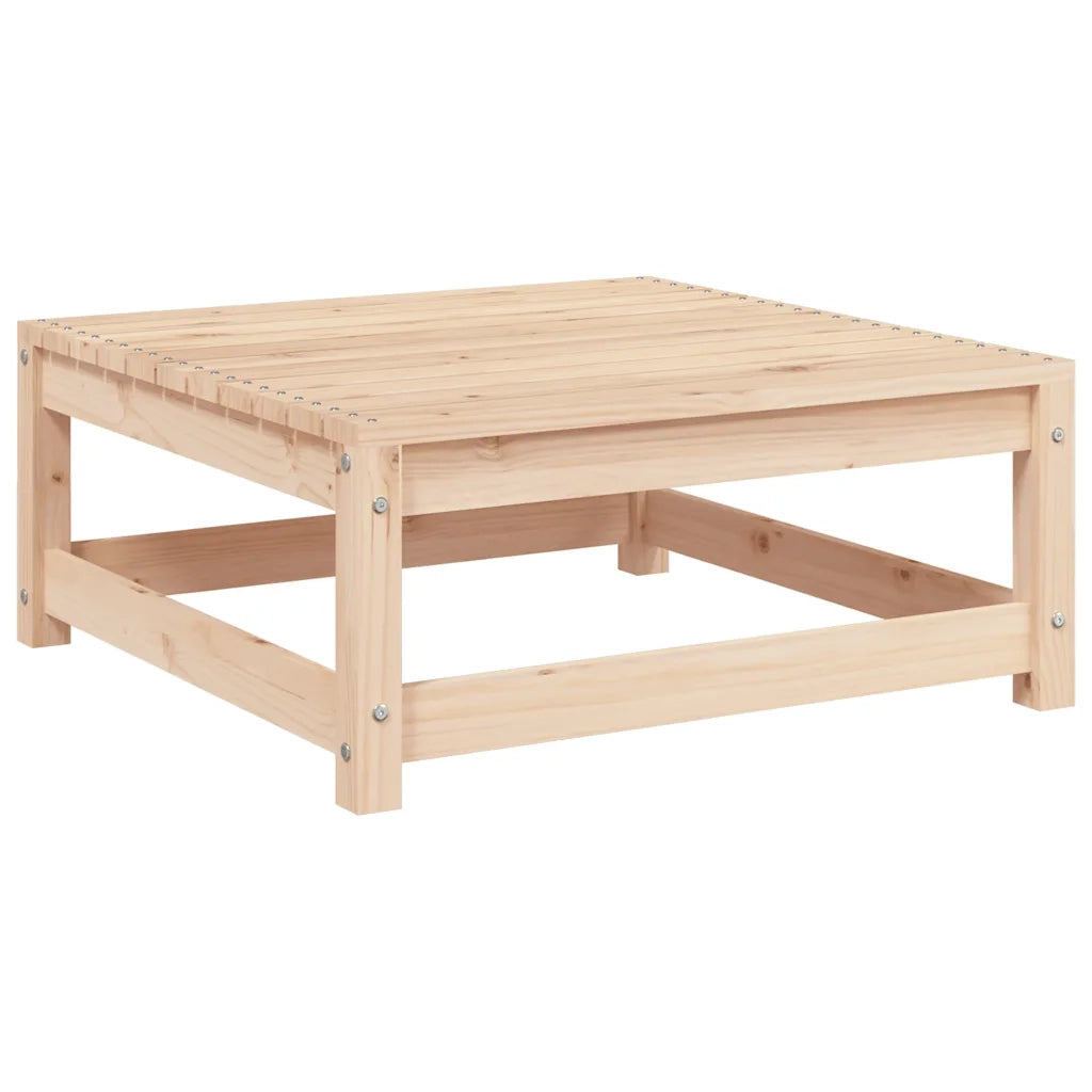 Poggiapiedi da Giardino con Cuscino in Legno Massello di Pino CFW2019751
