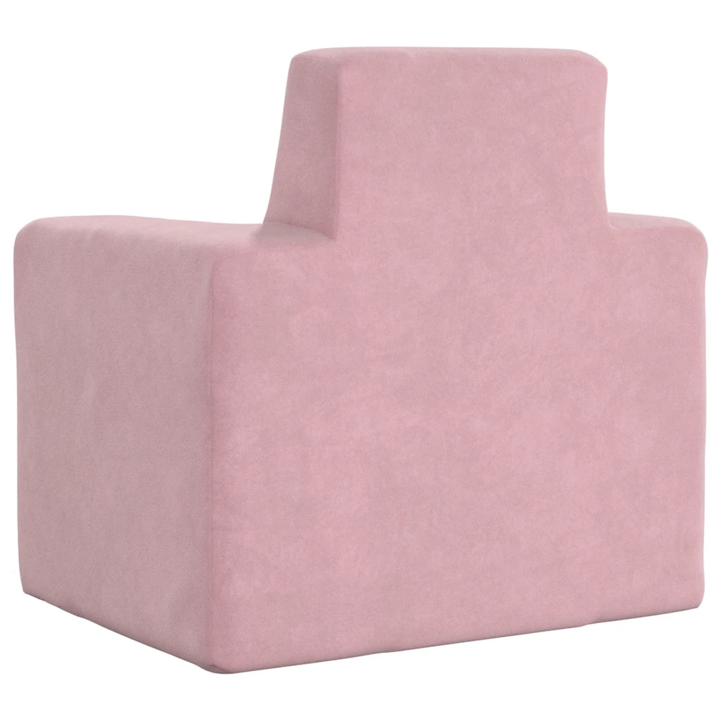 vidaXL Divano per Bambini Rosa in Morbido Peluche