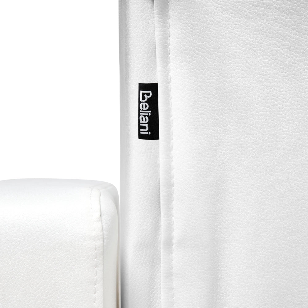 Chaise longue in ecopelle bianco Soggiorno stile moderno reclinabile Bracci a binario