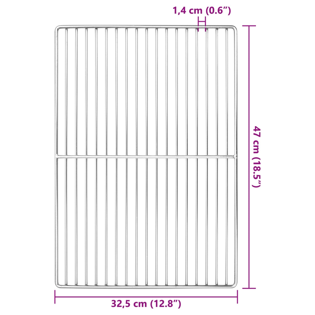 Griglia per BBQ  con manici rettangolare 47x32,5 cm in acciaio inox 304