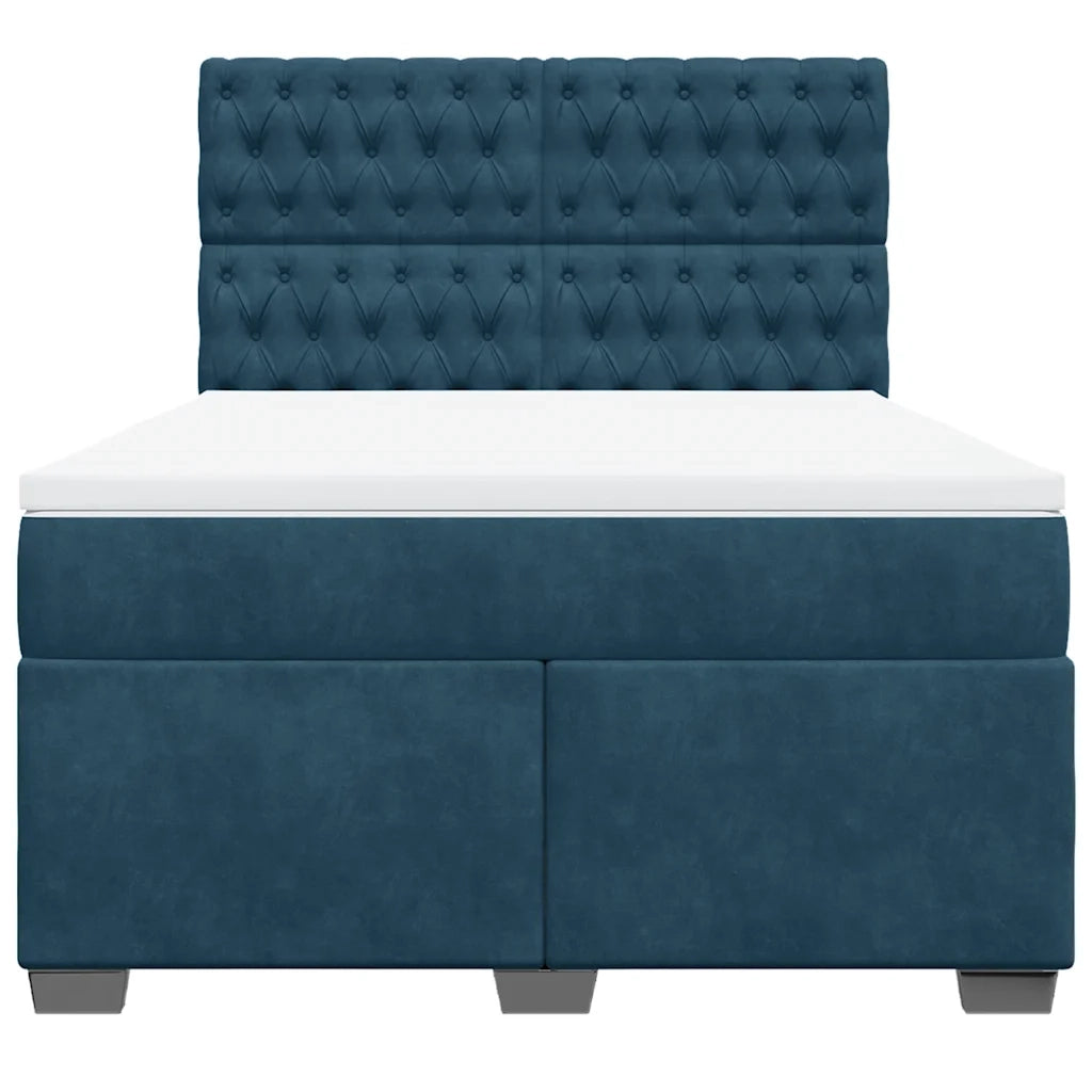 Giroletto a Molle con Materasso Blu 140x200 cm in Velluto 3290940
