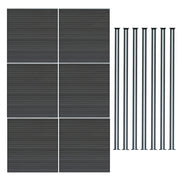 Pannelli Recinzione x6 + 7 Pali Alluminio LED Grigio Doghe PVC 185cm