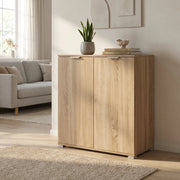 Armadietto da Bagno con 2 ante in Legno Composito cm 75x38x85 - PAUL