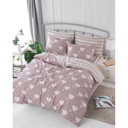 Set letto - 1 copripiumino 220 x 240 cm + 2 federe 60 x 60 cm - 65% cotone, 35% poliestere - Rosa