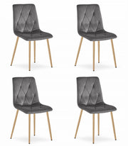 Sedia Valora TYRA in velluto grigio scuro con gambe in legno x4