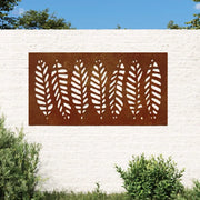 Decorazione Muro da Giardino 105x55 cm Foglia Acciaio Corten 824500