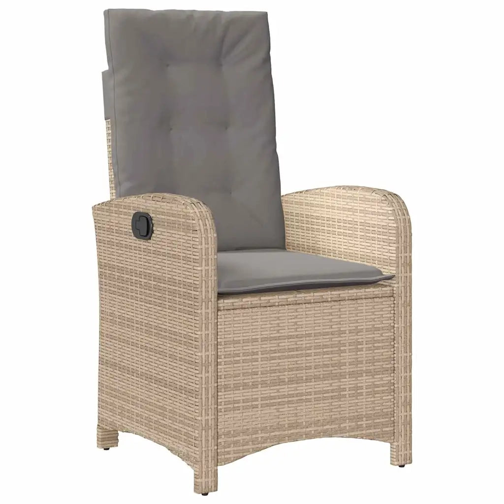 Set da Pranzo per Giardino con cuscino 5 pcs Beige polyrattan 3380289