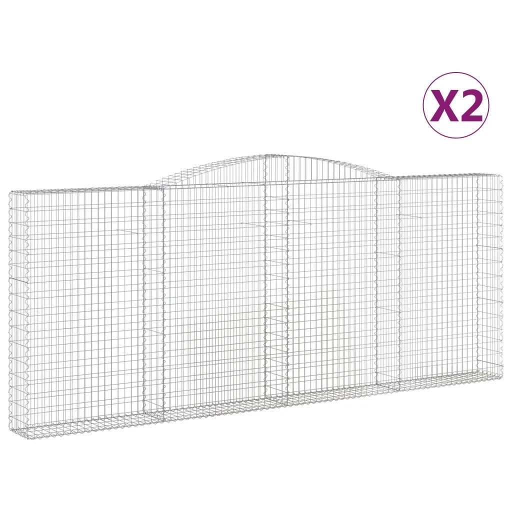Cesti Gabbioni ad Arco 2 pz 400x30x160/180 cm Ferro Zincato 3146905