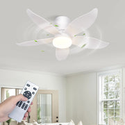 ZMH Ventilatore da Soffitto Illuminazione Silenziosa 5 Pale Bianche Luminosità Regolabile 6 Velocità per Soggiorno