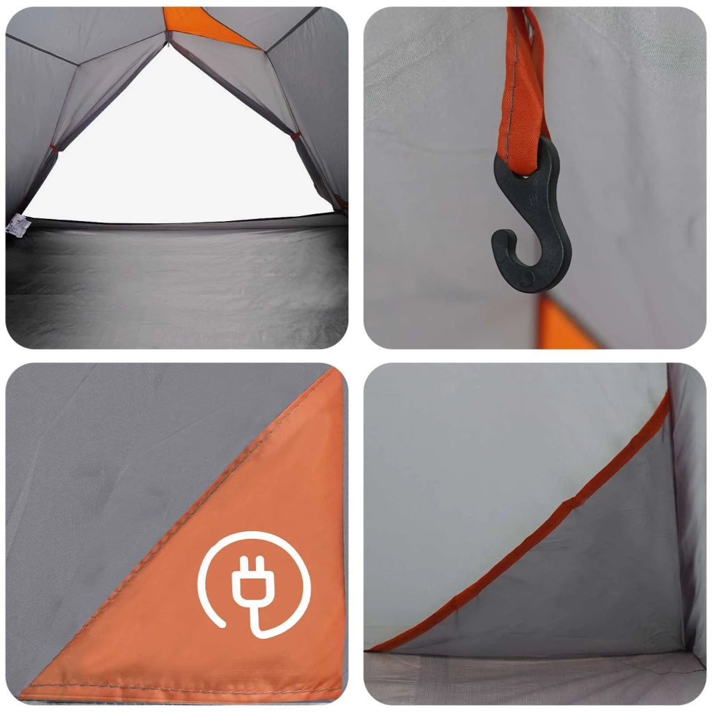 Tenda a tunnel Grigio e arancione 4 persone 42018567