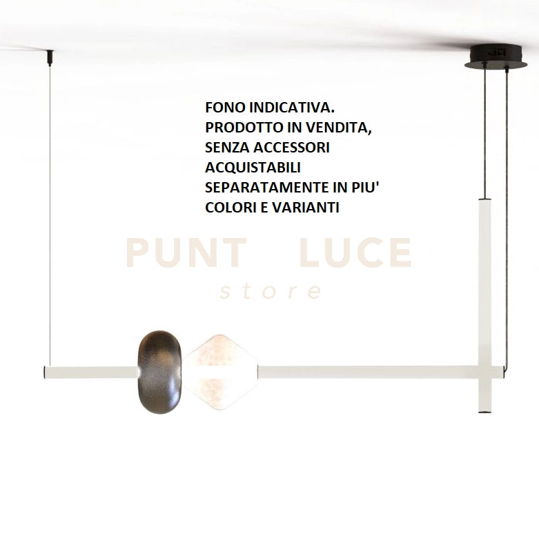 KIRA-S2 Sospensione 2 luci led dimmerabile SDD 2800 - 5000 75W struttura nero diffusore bianco