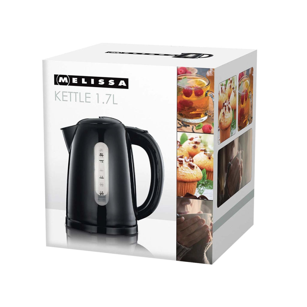 Bollitore Elettrico 1,7 L 2200W con Base 360° e Spegnimento Automatico Nero MELISSA