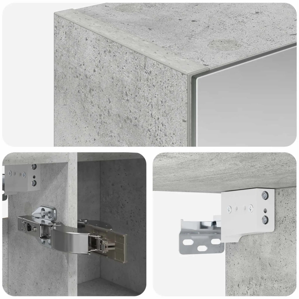 Mobiletto per specchio da bagno Grigio cemento 889098