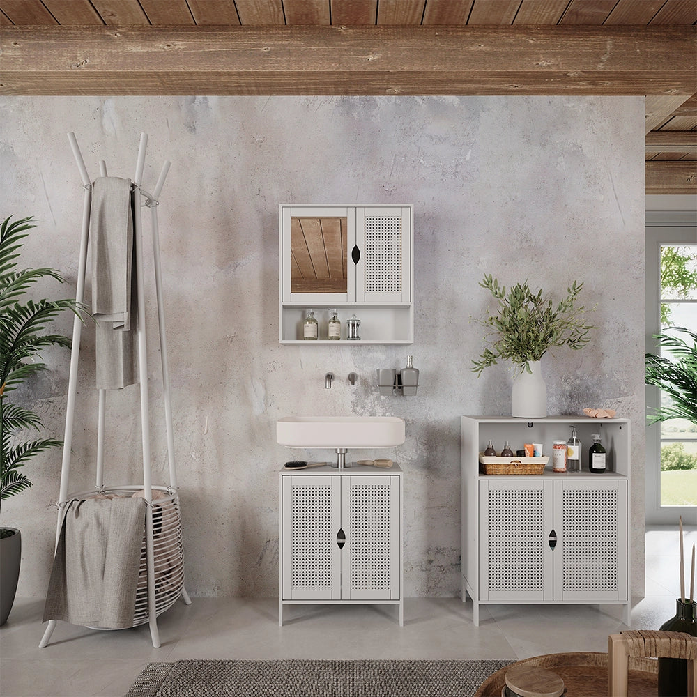 Vicco Set di mobili da bagno Bianco 3 parti