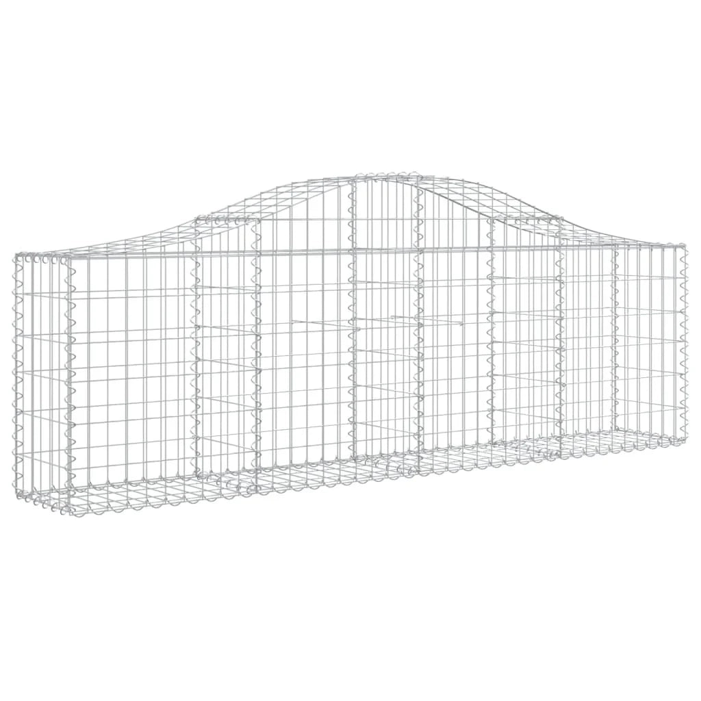 Set di 4 gabbioni ad arco per recinzione gabbia o muro di contenimento 200 x 30 x 60/80 cm ferro zincato argento 02_0041432