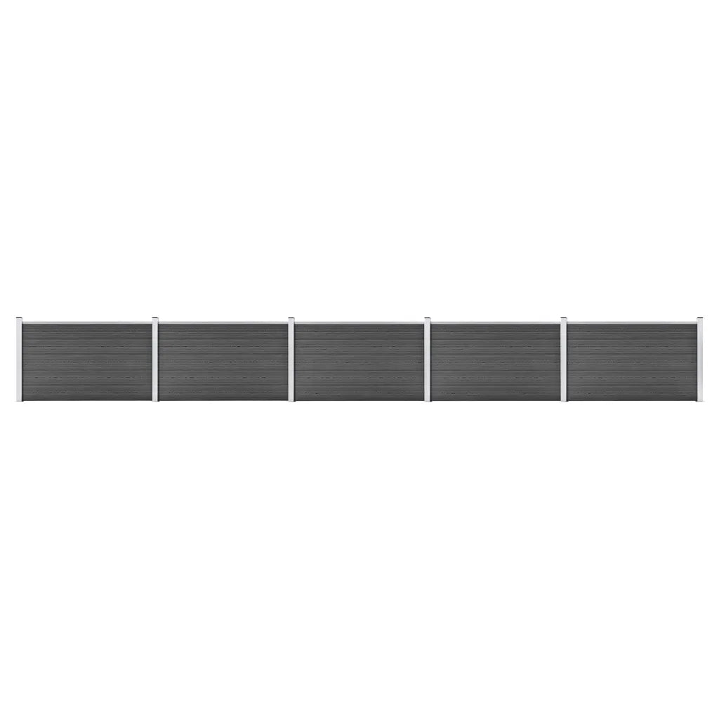 Set Pannelli di Recinzione in WPC 872x105 cm Nero   cod mxl 18218