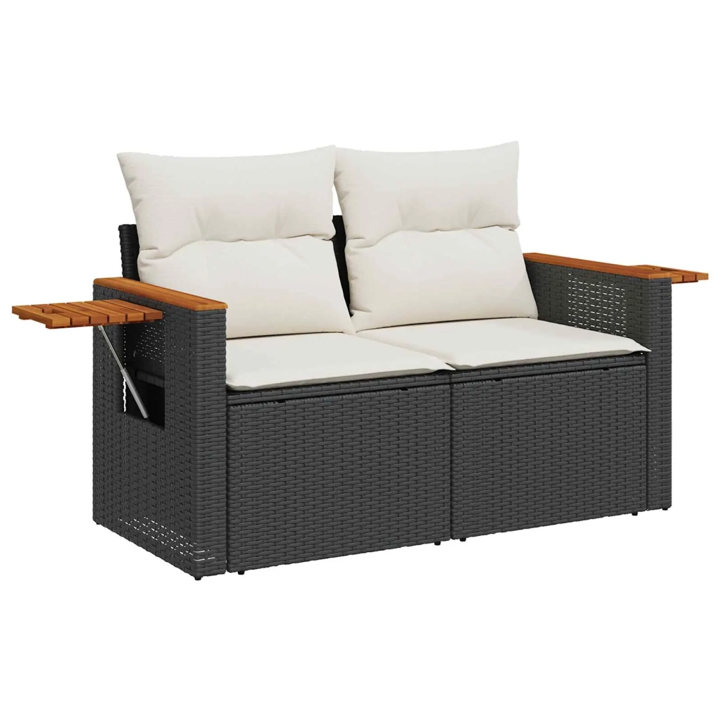 Set Divano da Giardino 10 pcs Nero polyrattan 3363030