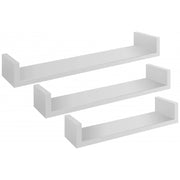 Set 3 Mensole in Legno 60x8, 50x8 e 40x8 cm - Sanitec