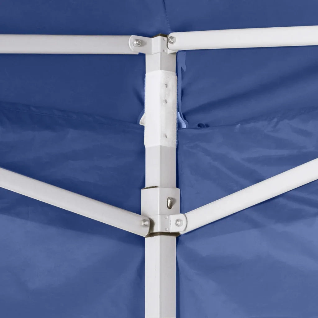 Gazebo Pieghevole Professionale 2 Pareti 2x2m Acciaio Blu 48878