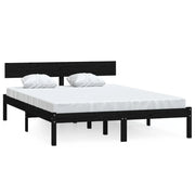 Letto matrimoniale | Letto per adulti | Giroletto Nero Massello Pino 150x200cm King Size