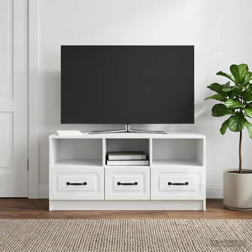 Mobile TV Bianco Lucido 102 x 34,5 x 47 cm Legno ingegnerizzato 895829