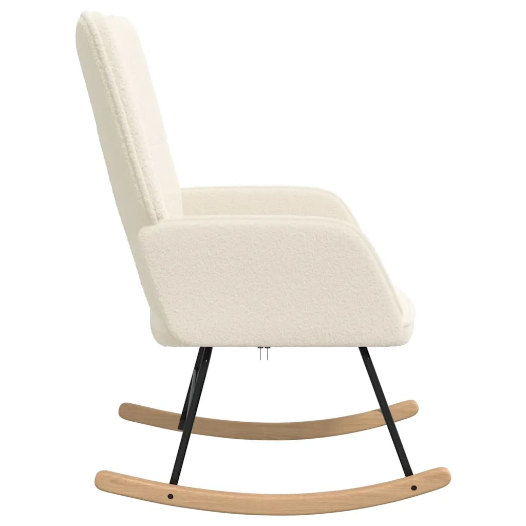Sedia a dondolo Crema Tessuto Sherpa 42001784