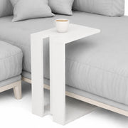 Tavolino da Caffe Porta PC Laterale Divano in Legno MDF Bianco 57x40x30cm