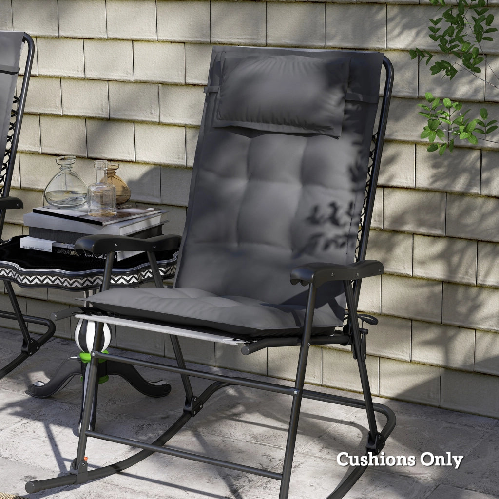Set di 2 cuscini per sdraio Sniper idropellente cuscino per sdraio da giardino Cuscino 50x116x5 cm; grigio scuro