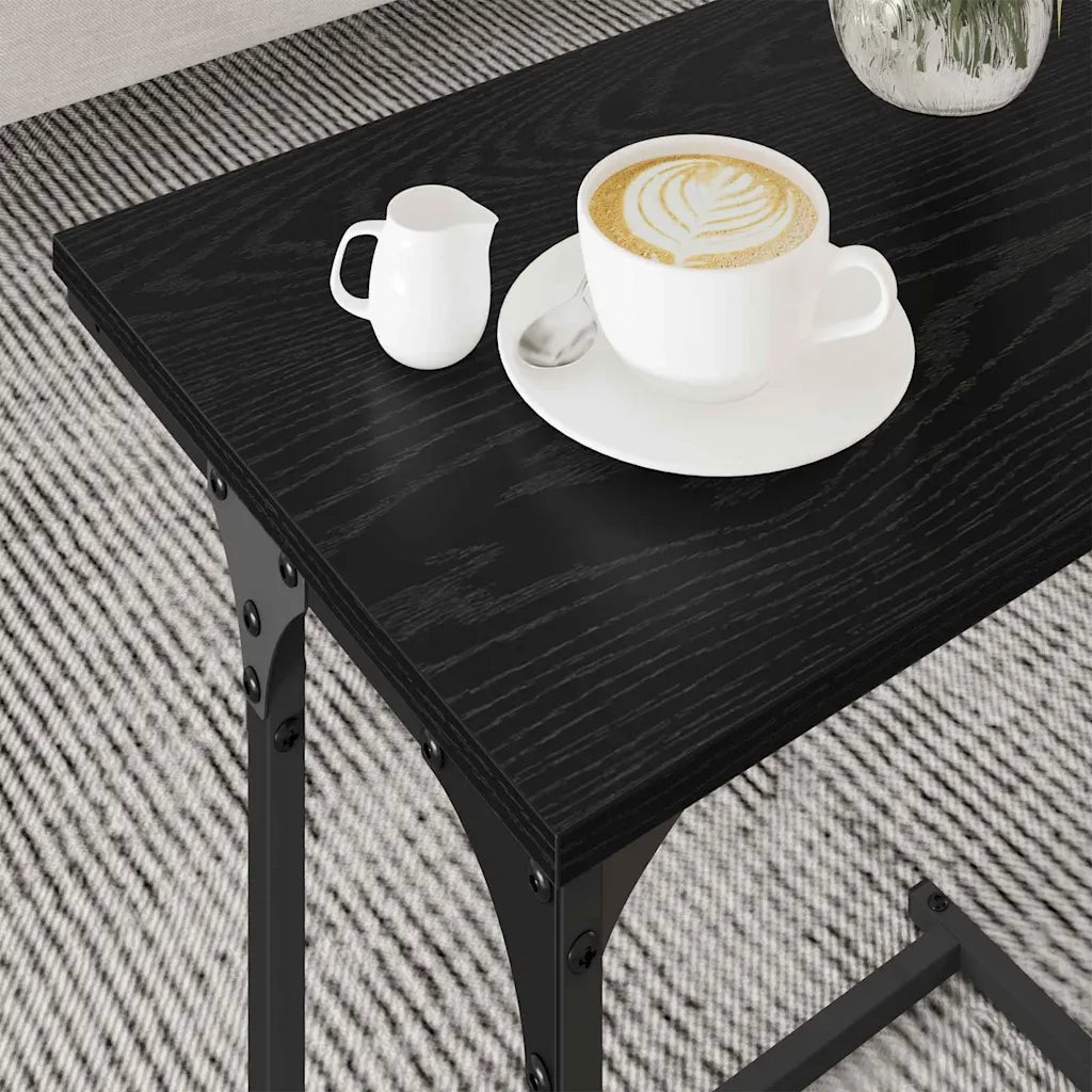 Tavolo da caffè nesting 3 pcs Rovere nero Legno multistrato