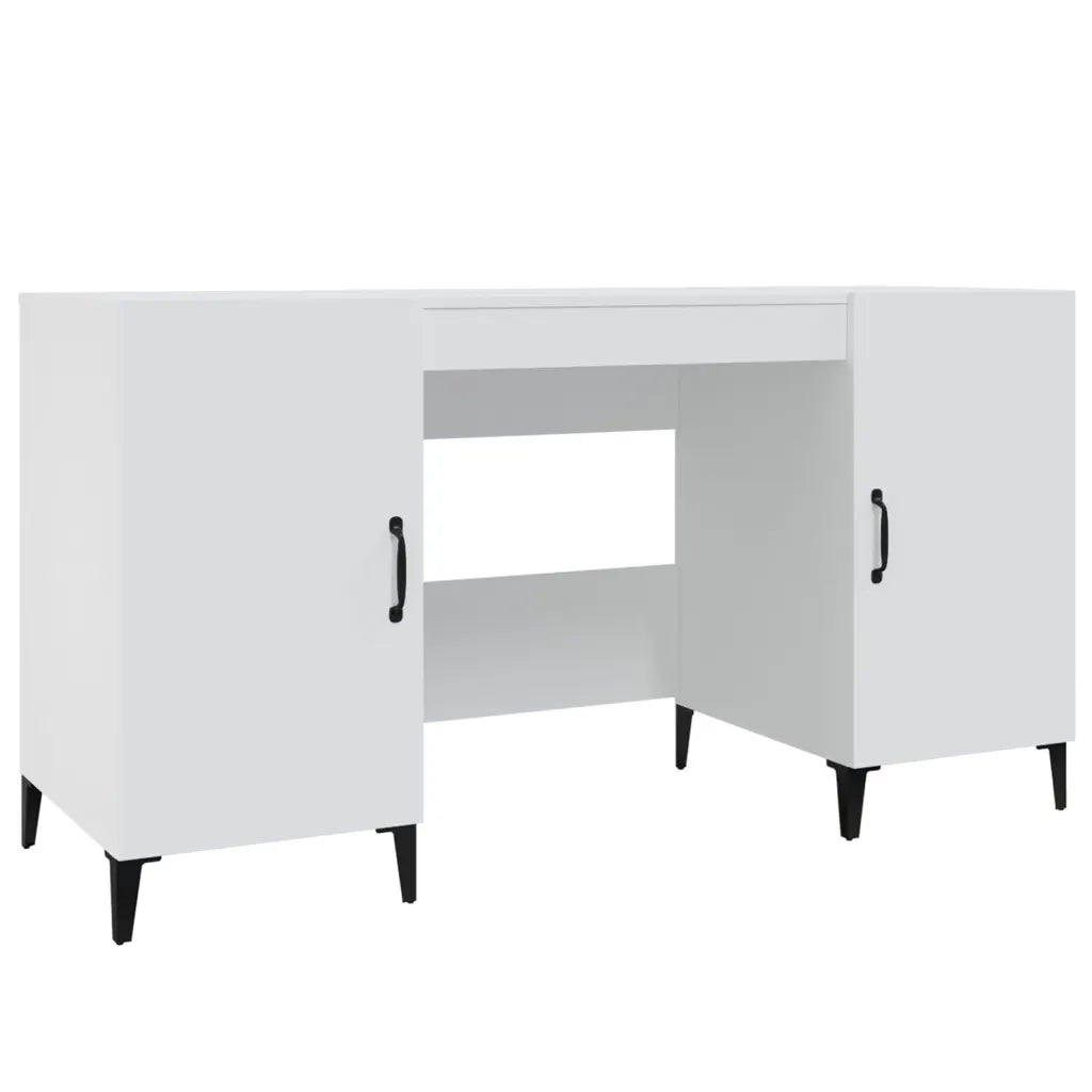 Scrivania | Tavolo da Ufficio Bianca 140x50x75 cm in Legno Multistrato