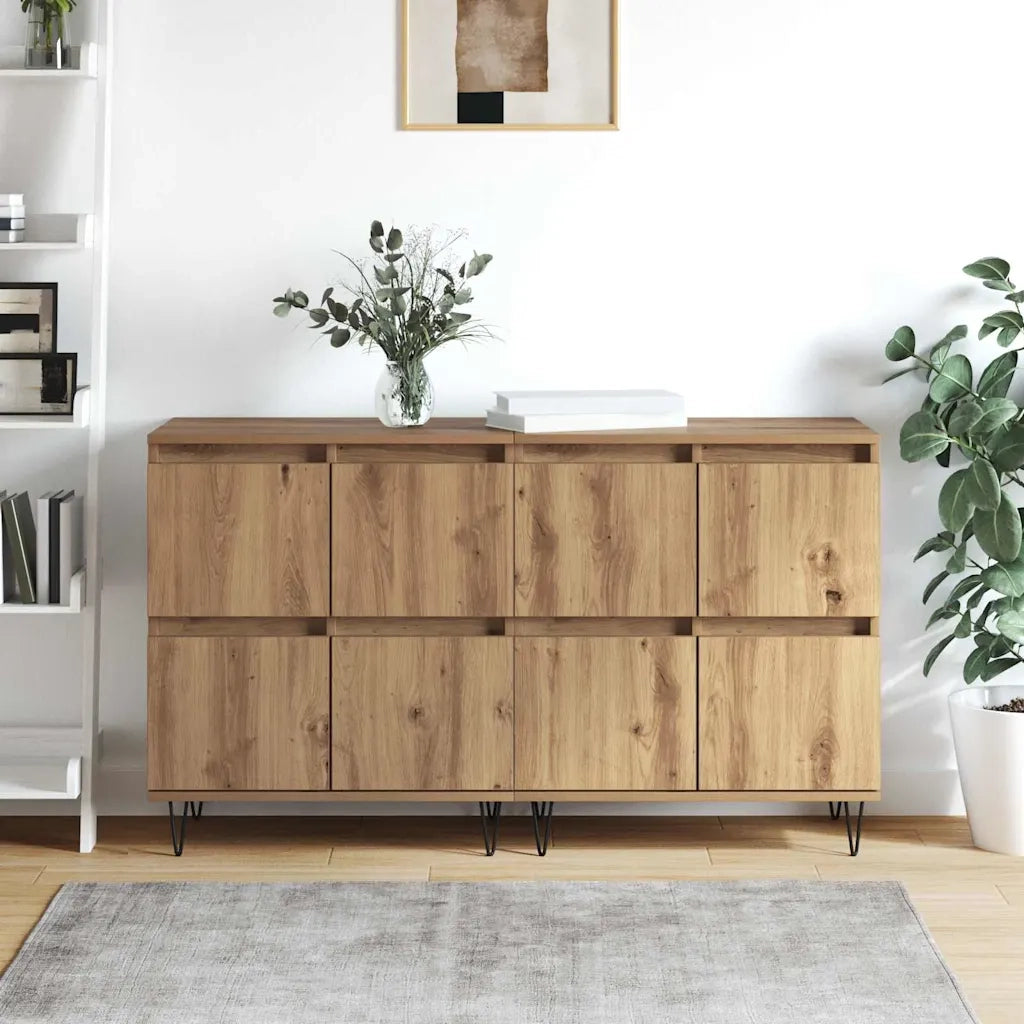 vidaXL Sideboards 2 pcs rovere artigianale 120 x 35 x 70 cm