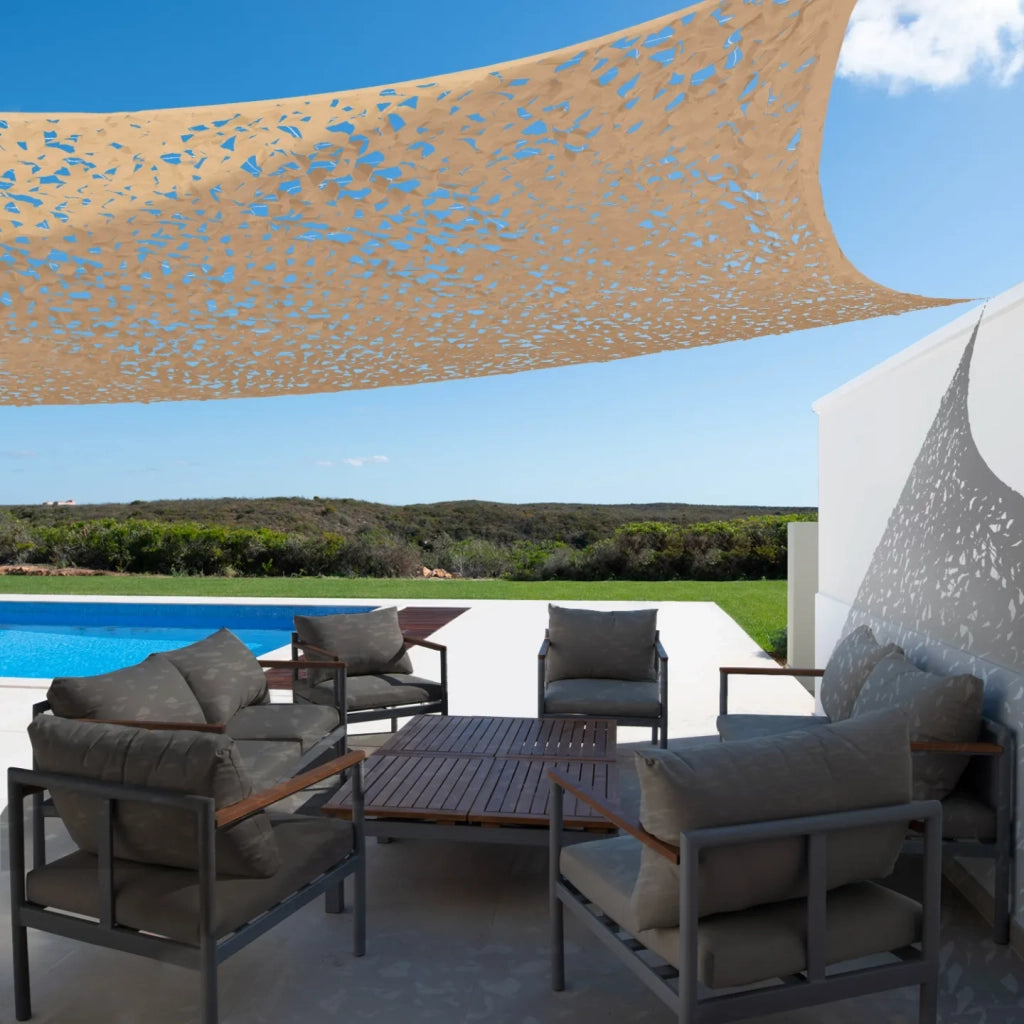 IDMarket - Design quadrato tinta vela camouflage 4x4 M sabbia