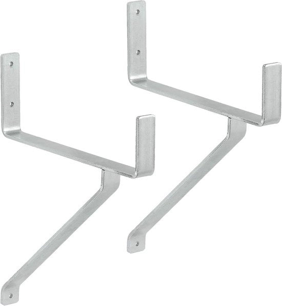 Attacchi Parete Attacchi Parete da 100 kg di Capacità - Acciaio Zinato - Resistente alle Intemperie - Dimensioni 355 x 245 x 80 mm - Set di 2