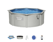 Bestway Hydrium 56574 piscina fuori terra Piscina con bordi Piscina rotonda 10990 L Blu, Grigio