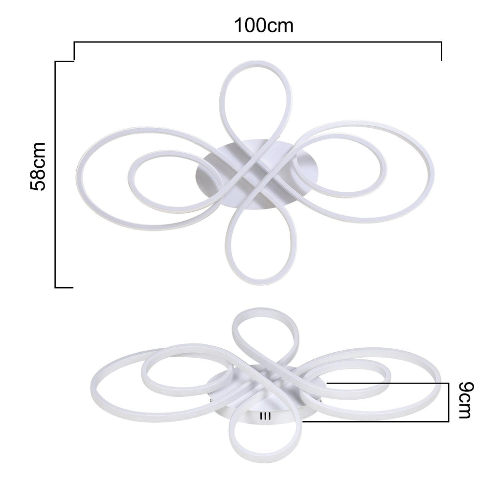 ZMH Lampada da soffitto LED grande dimmerabile 100 cm 90W moderna per soggiorno